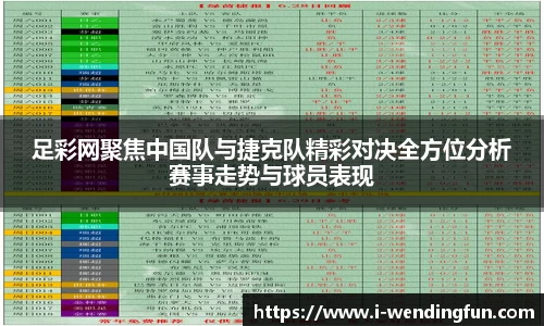 足彩网聚焦中国队与捷克队精彩对决全方位分析赛事走势与球员表现