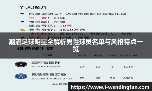 潮流足球明星全解析男性球员名单与风格特点一览