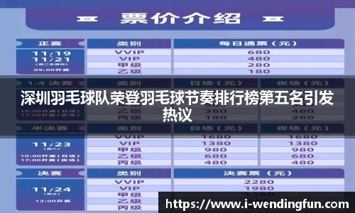 深圳羽毛球队荣登羽毛球节奏排行榜第五名引发热议